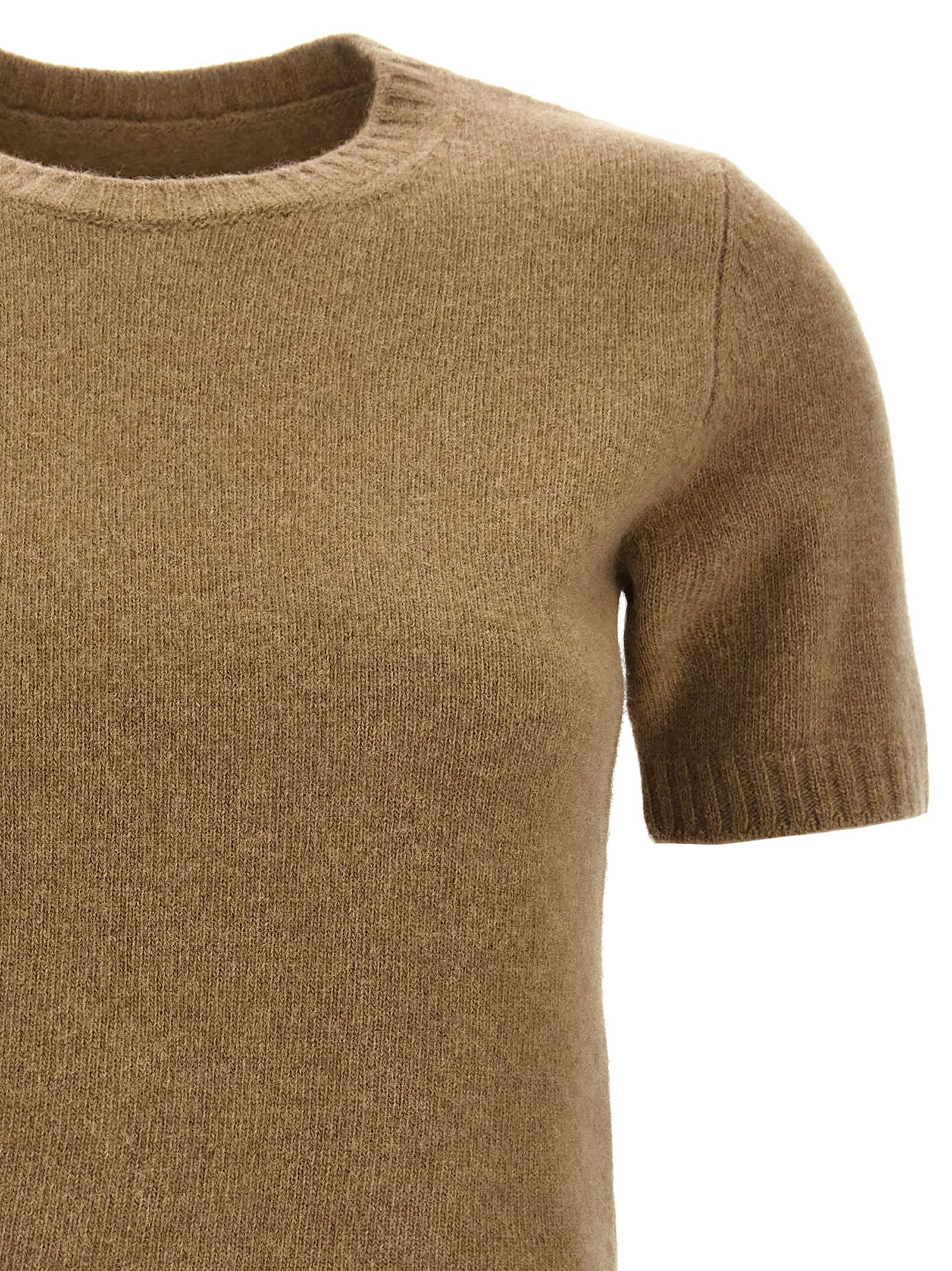 Shop Maison Margiela Short Sleeve Sweater In Beige