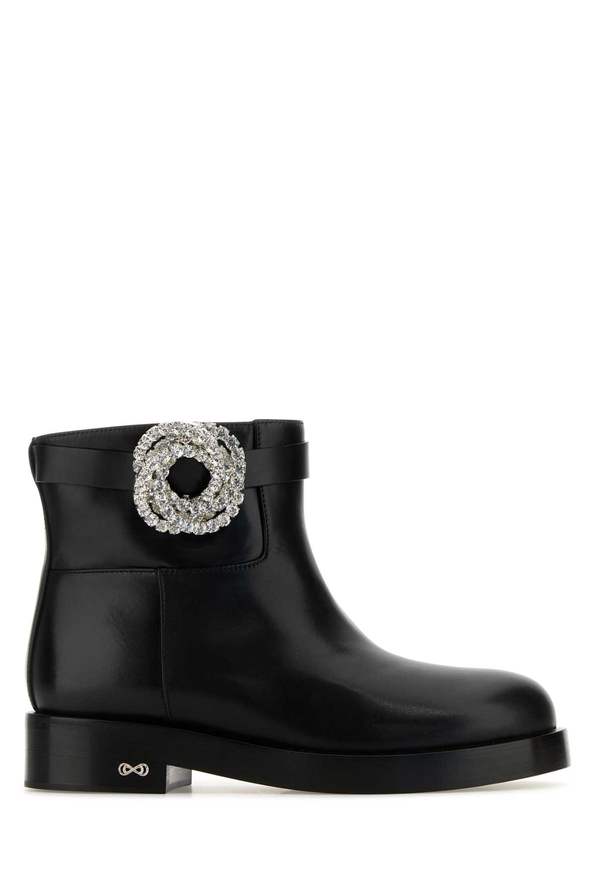 Shop Mach &amp; Mach Black Leather Galaxy Ankle Boots