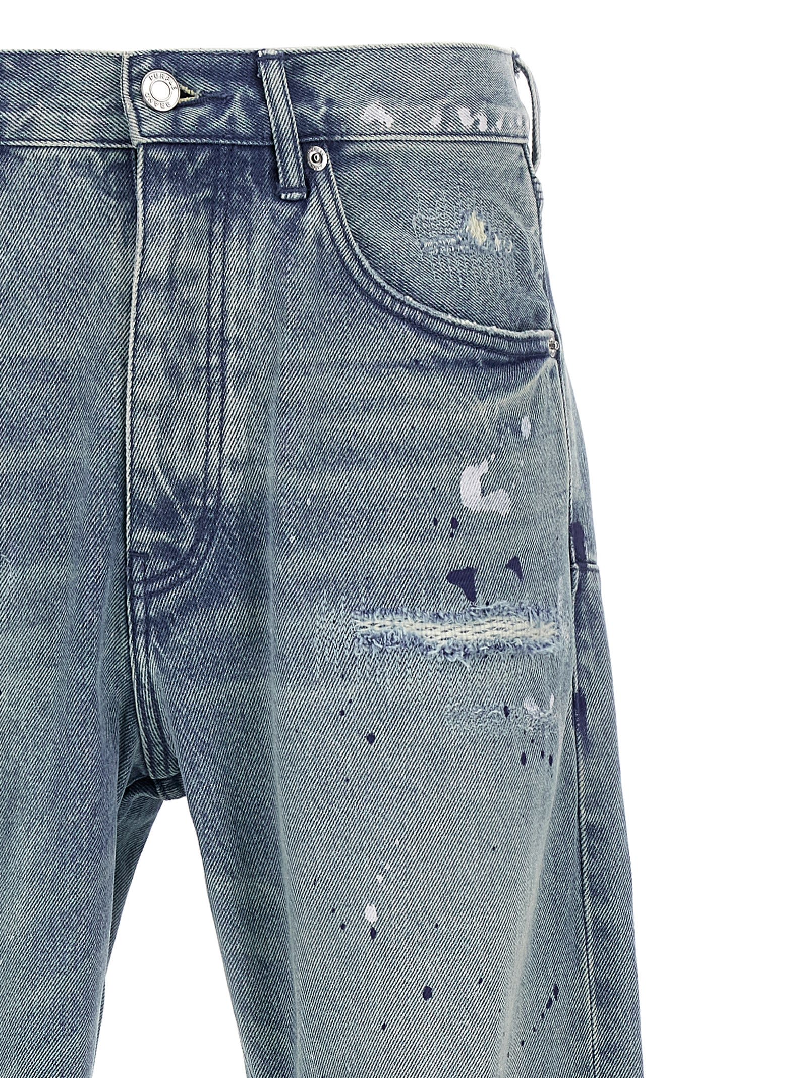 Purple Brand Patch Repairs Foil Jeans In Blue