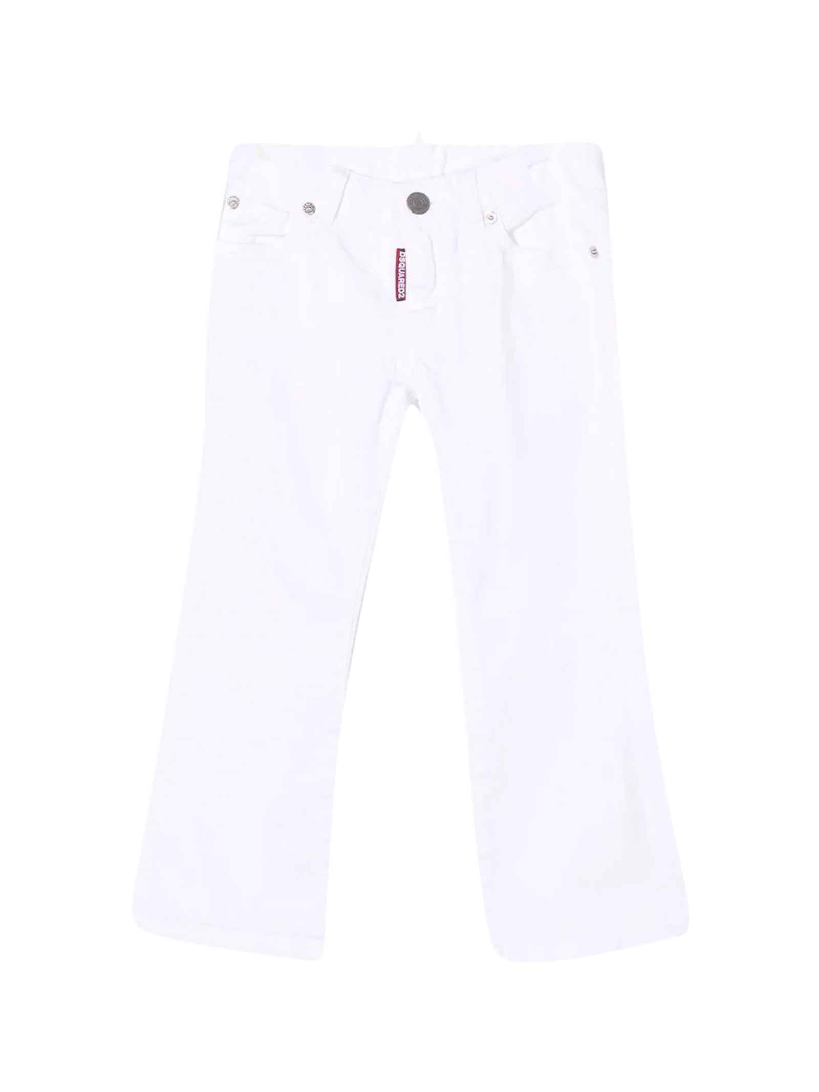 Dsquared2 White Trousers Girl