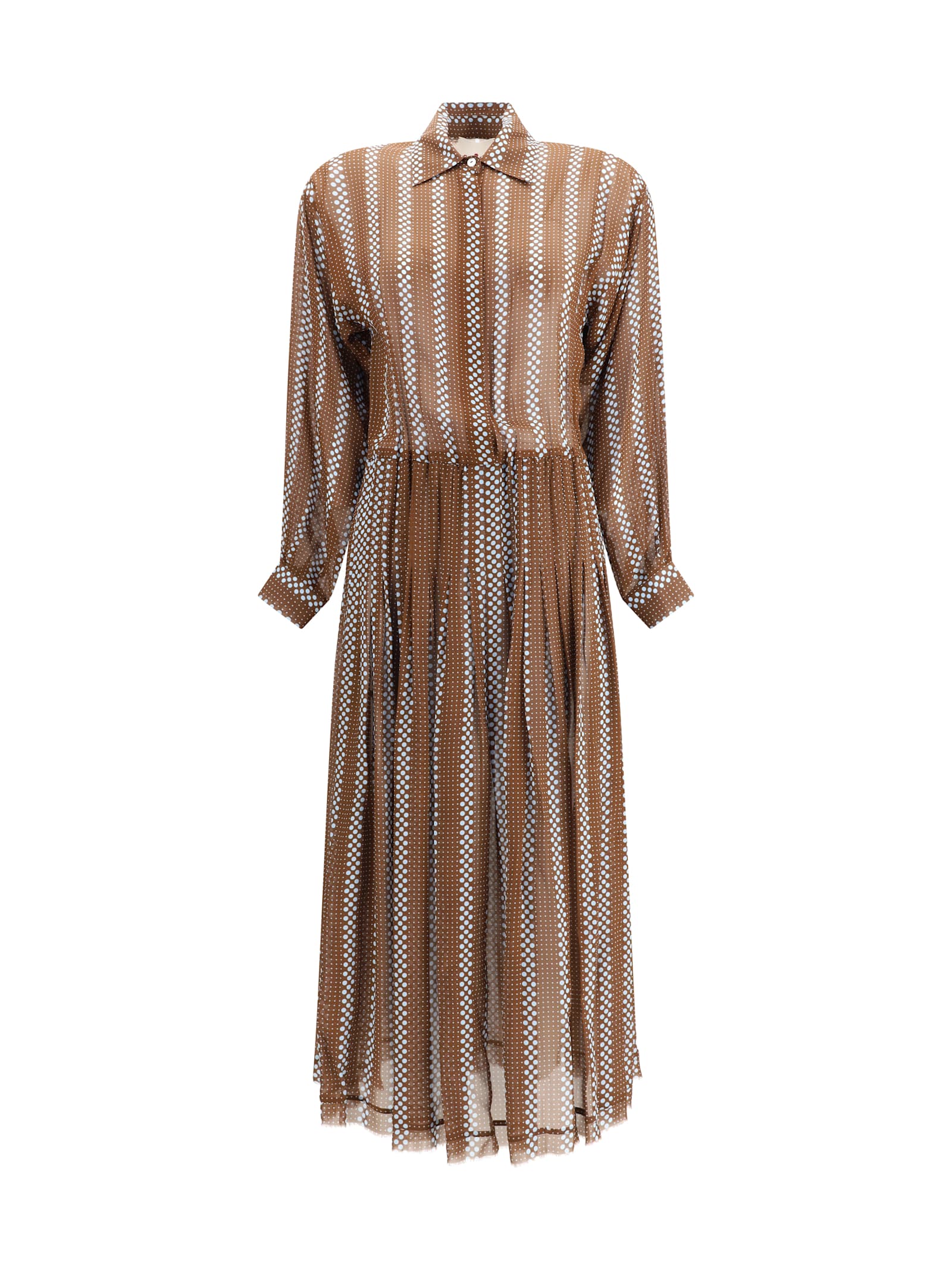Crida Milano Wimbledon Georgette Midi Dress In Multi