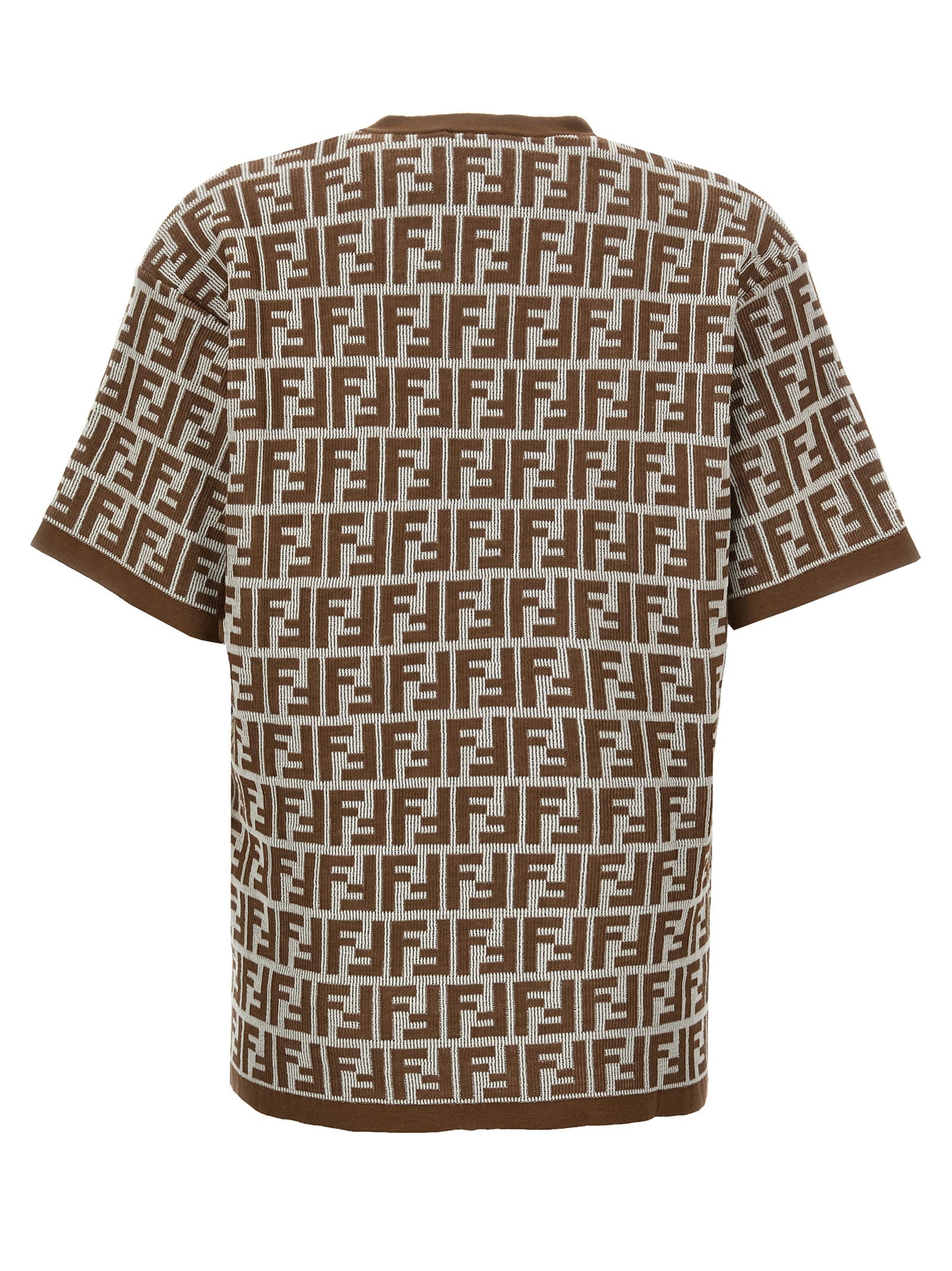 Shop Fendi Ff T-shirt In Beige