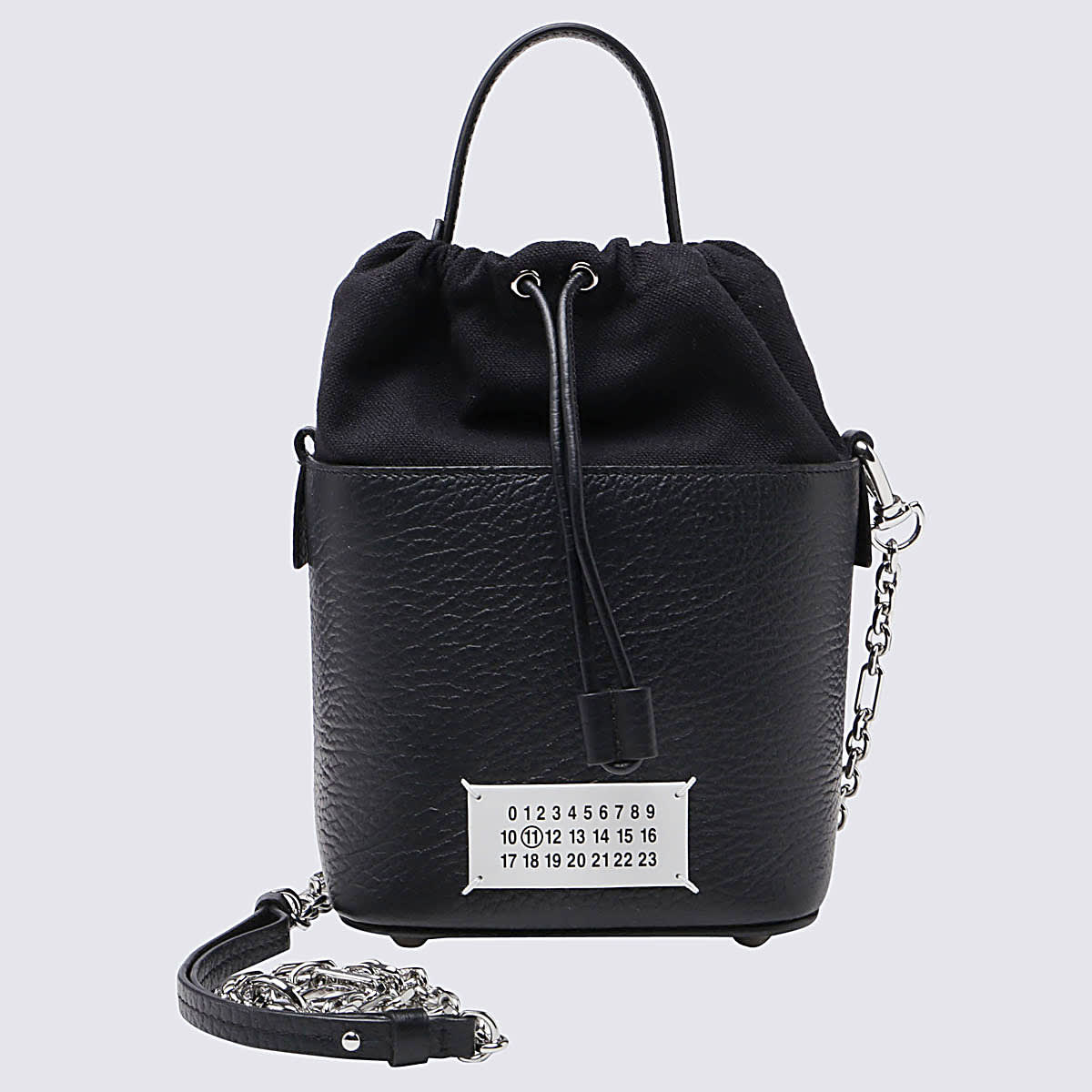 Shop Maison Margiela Black Leather 5ac Bucket Bag