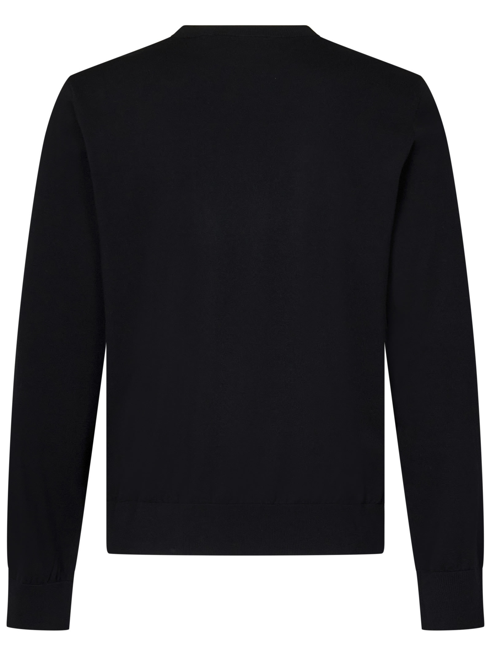 Dsquared2 Classic Black Crew-neck Sweater With Ribbed Cuffs In Black