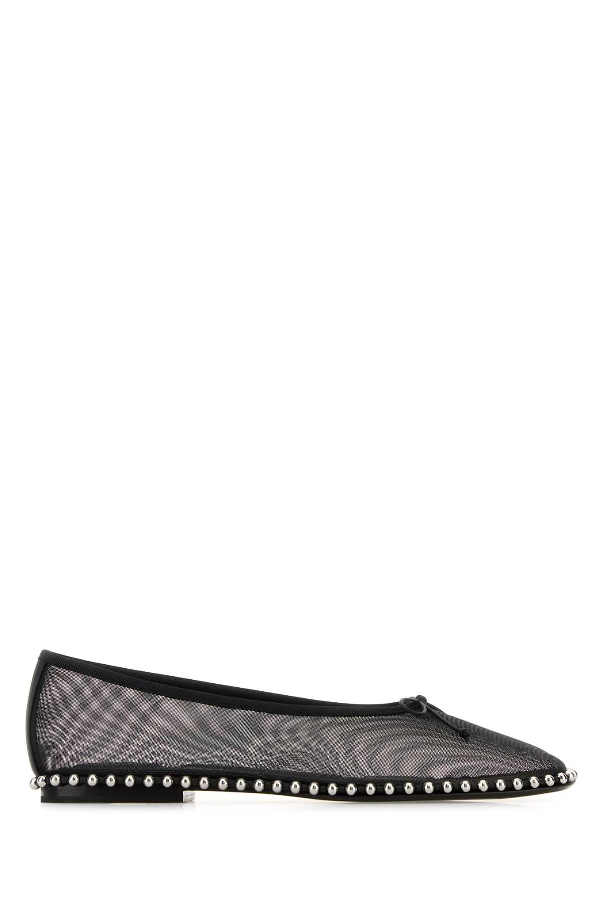 ALEXANDER WANG BLACK MESH LINA BALLERINAS