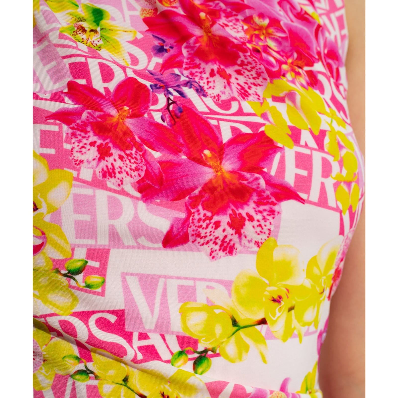 Shop Versace Sleeveless Printed Top In Pink