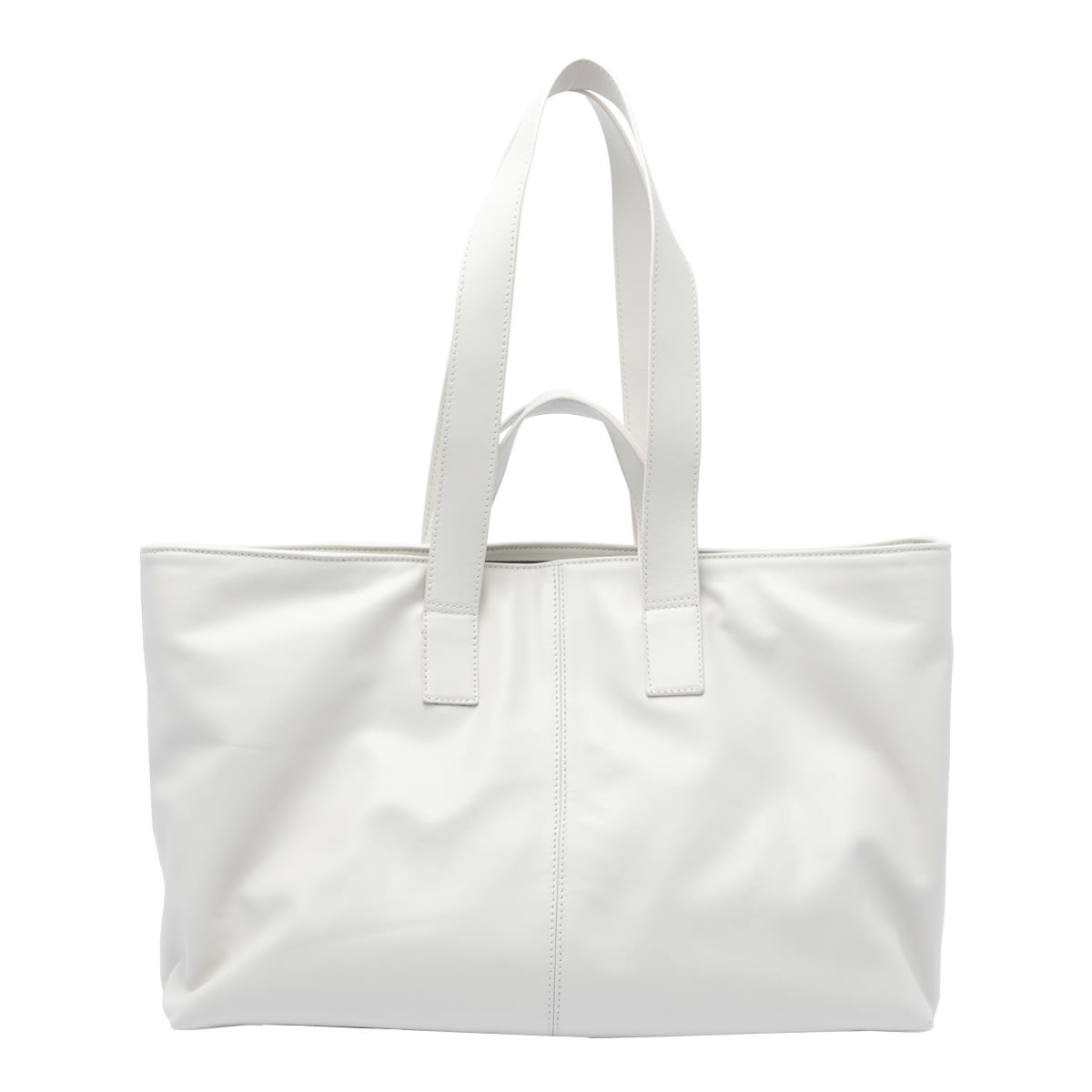 Vic Matie Logo-lettering Quilted Tote Bag In White