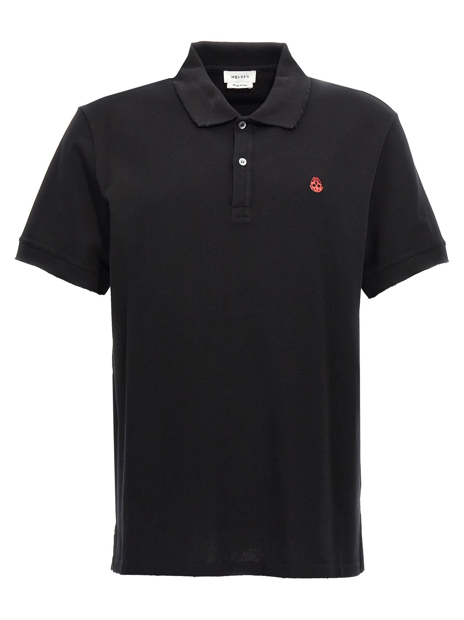 Shop Alexander Mcqueen Inverted Skull Polo Shirt In Black