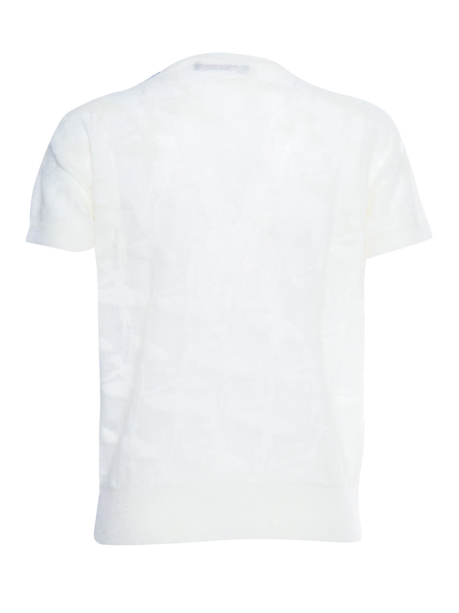 Shop Max Mara Kniteted Sleevless T-shirt In White