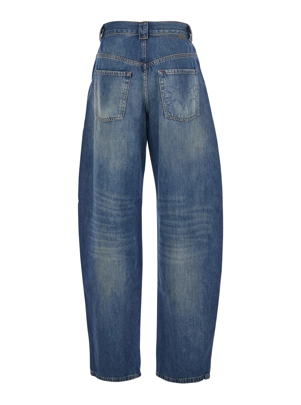 Pinko Eloise Egg Ocean Wave Denim In Blue