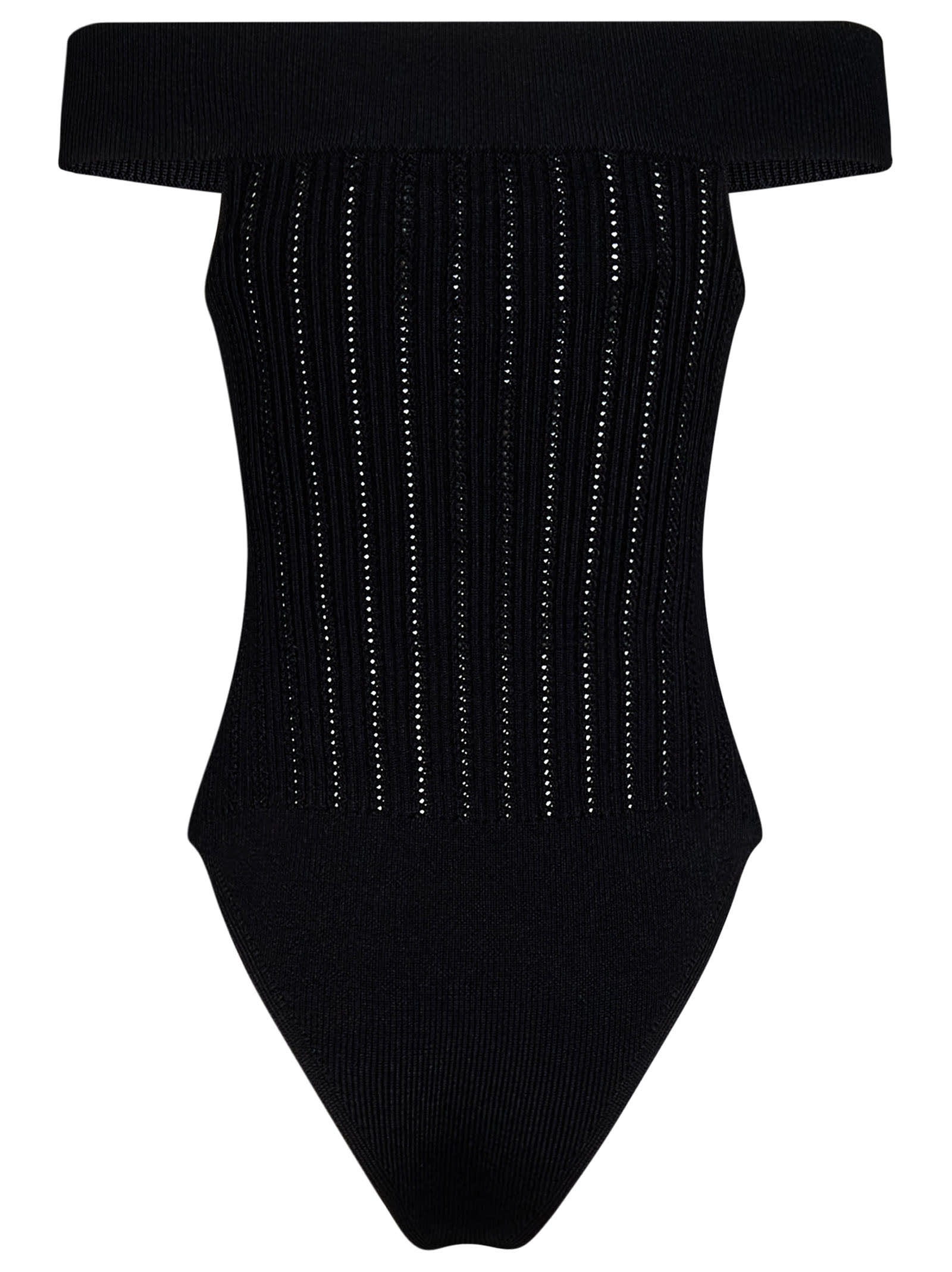 Shop Balmain Bodysuit In Black