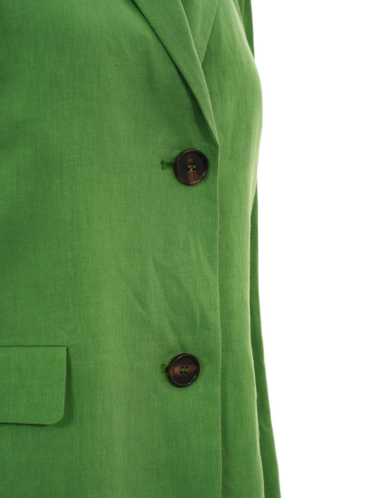 Shop 's Max Mara Single-breasted Long-sleeved Blazer In Green