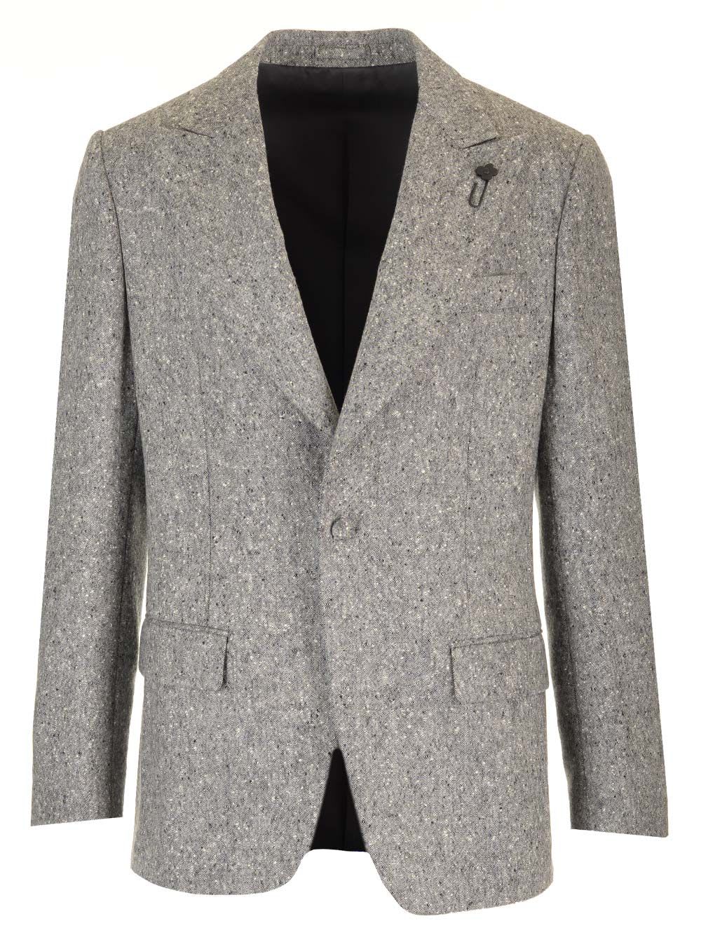 Shop Lardini Attitude Jacket In Grey