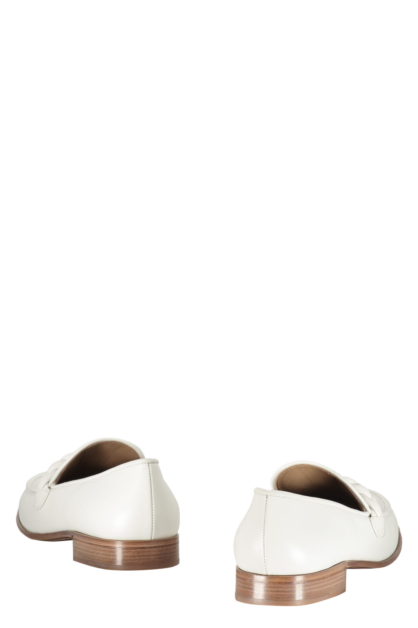 Shop Gianvito Rossi Massimo Leather Loafers In White