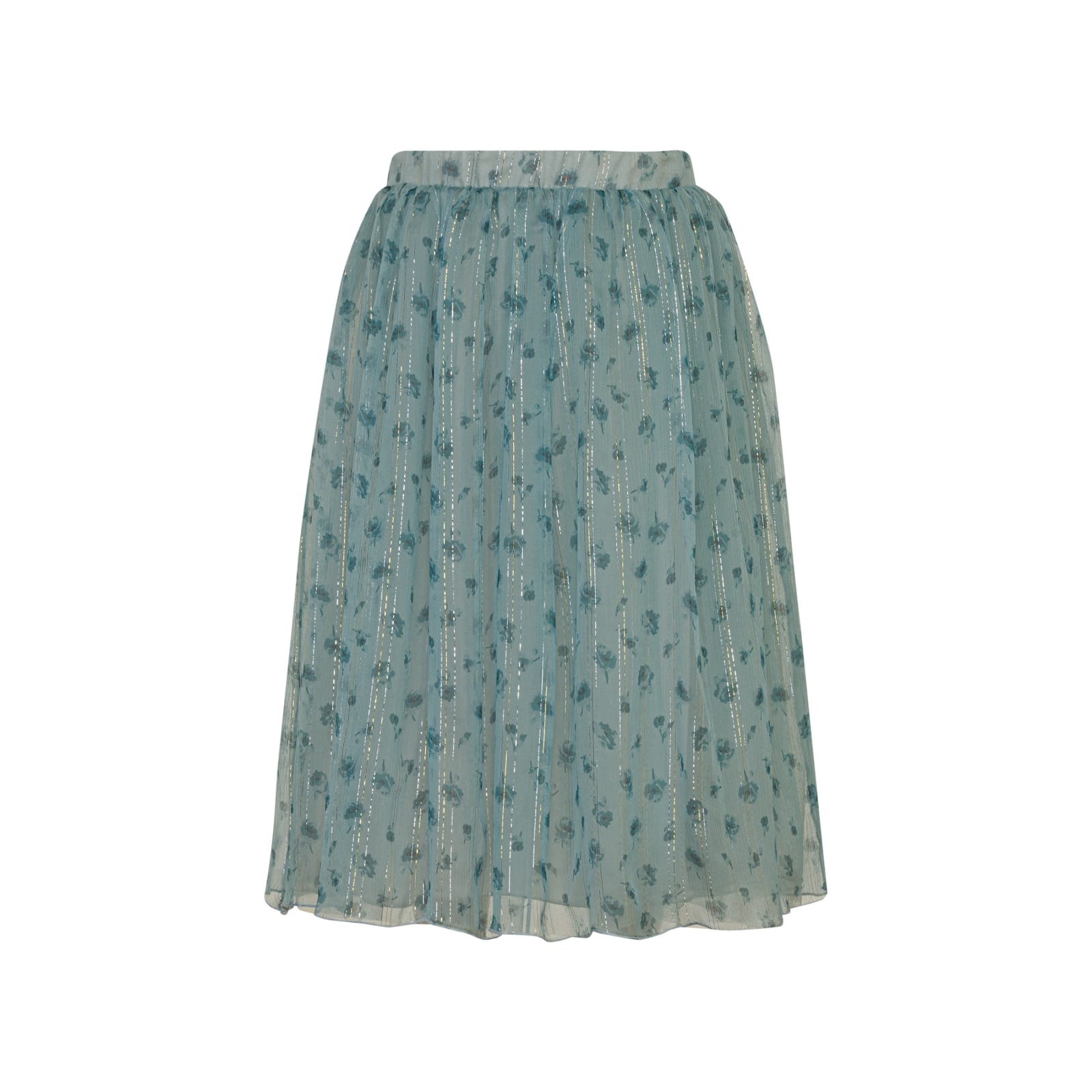 Simonetta Kids' Floral Skirt In Blue