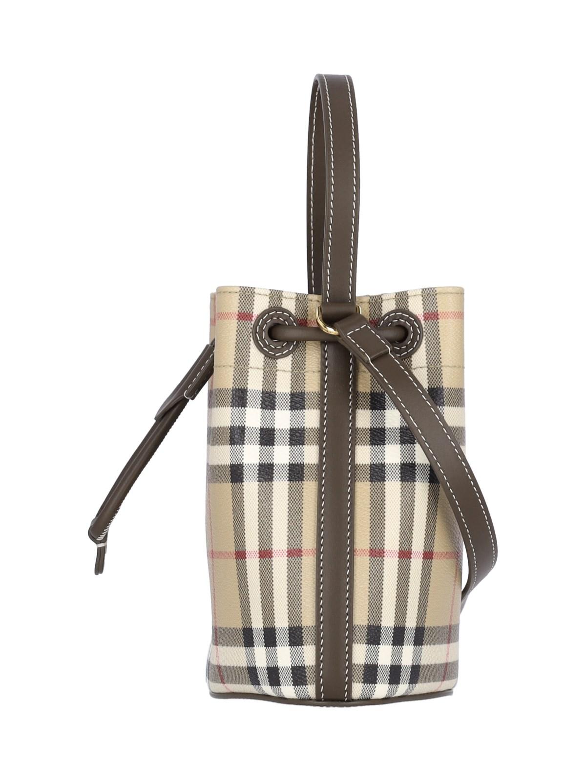 Shop Burberry Check Mini Bag In Vntg Chk/military