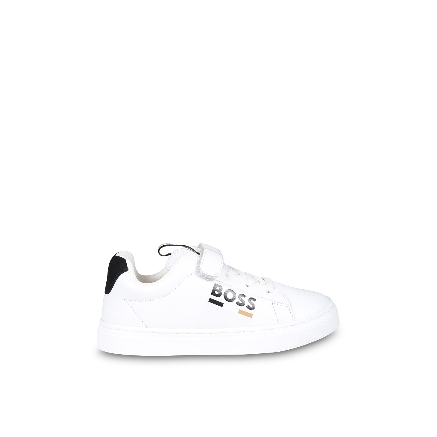 Shop Hugo Boss White Sneakers For Boy With Logo