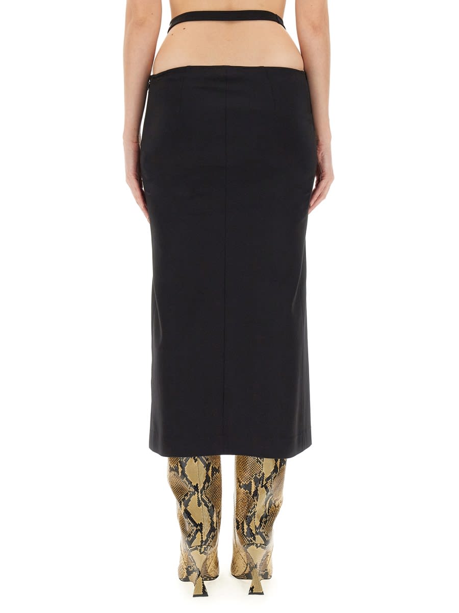 Shop Attico Skirt Cut Out In Nero