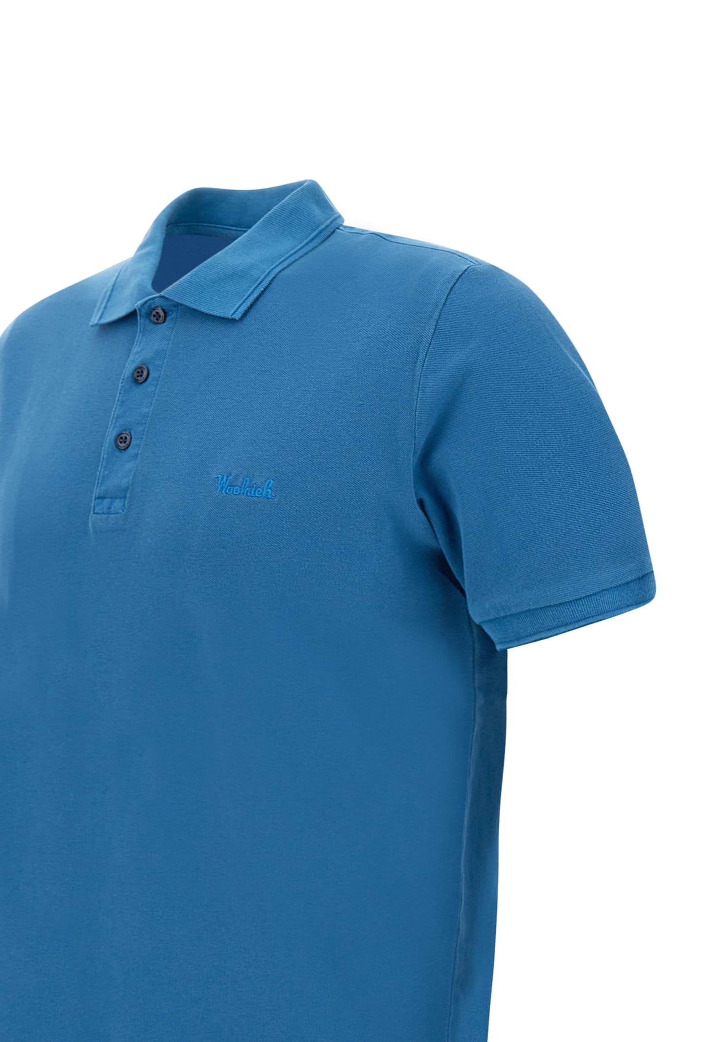 Shop Woolrich Mackinack Cotton Piquet Polo Shirt In Blue