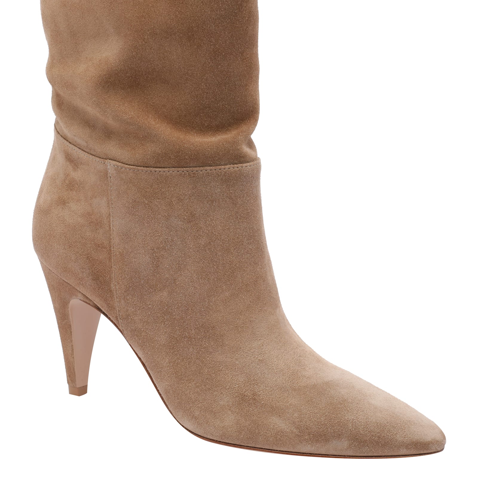 Gianvito Rossi Pointed Toe Suede Finish Ankle Boots In Brown