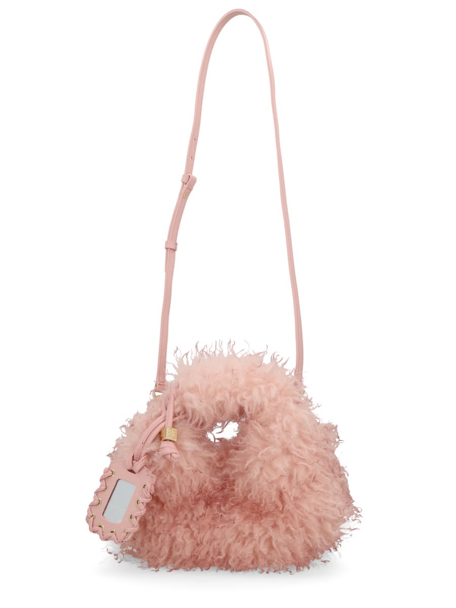 Ganni Mini Hobo Bag In Pink
