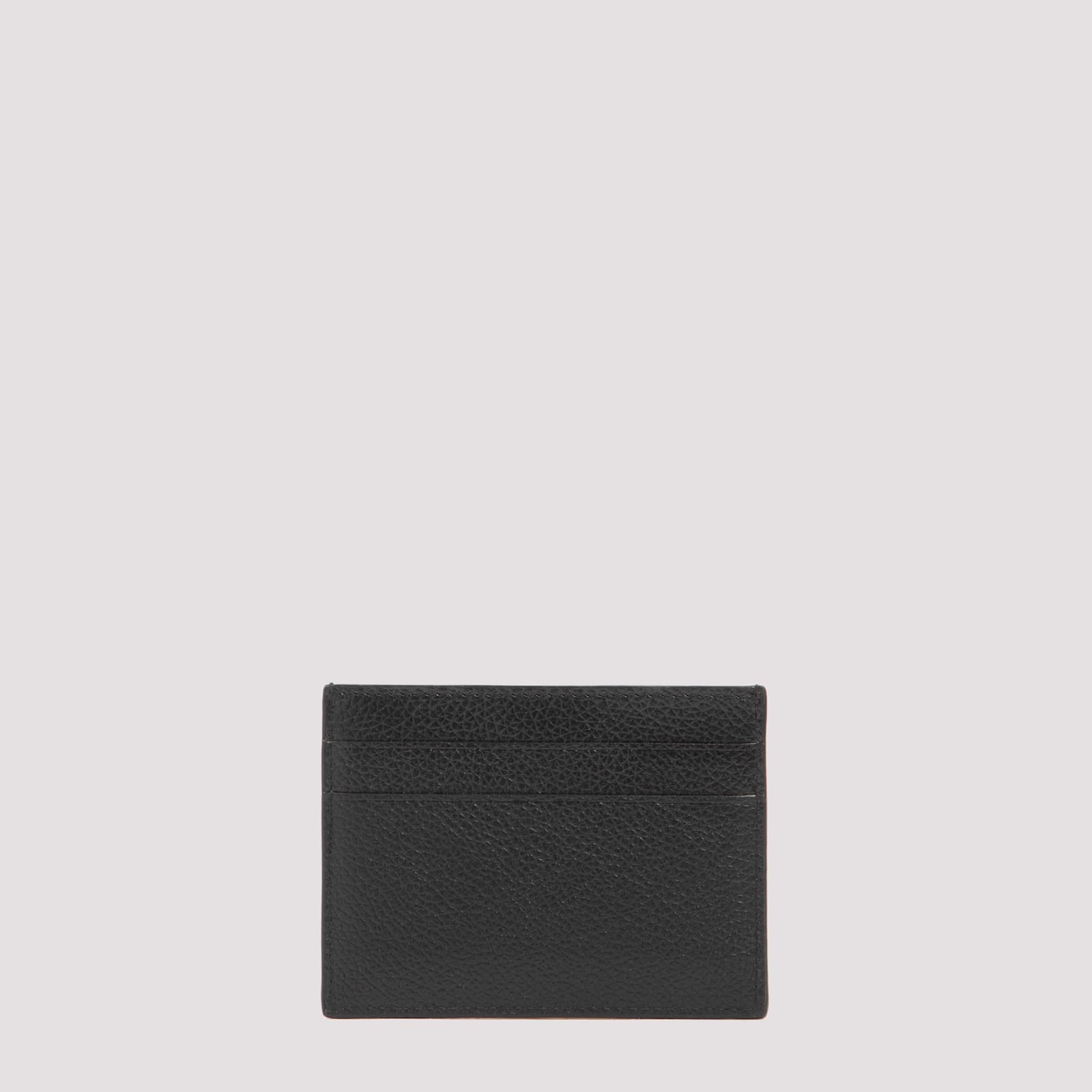 Balenciaga Logo-print Grained Leather Card Holder Accessories In Black