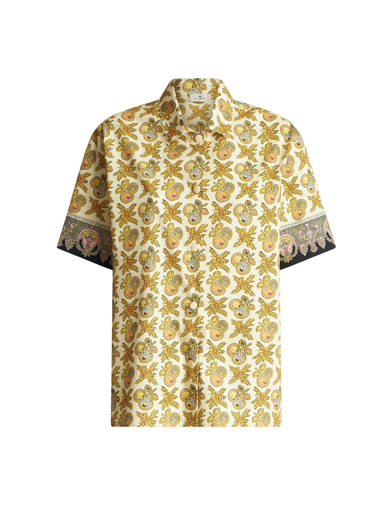 Shop Etro White Shirt With Apples Print All-over