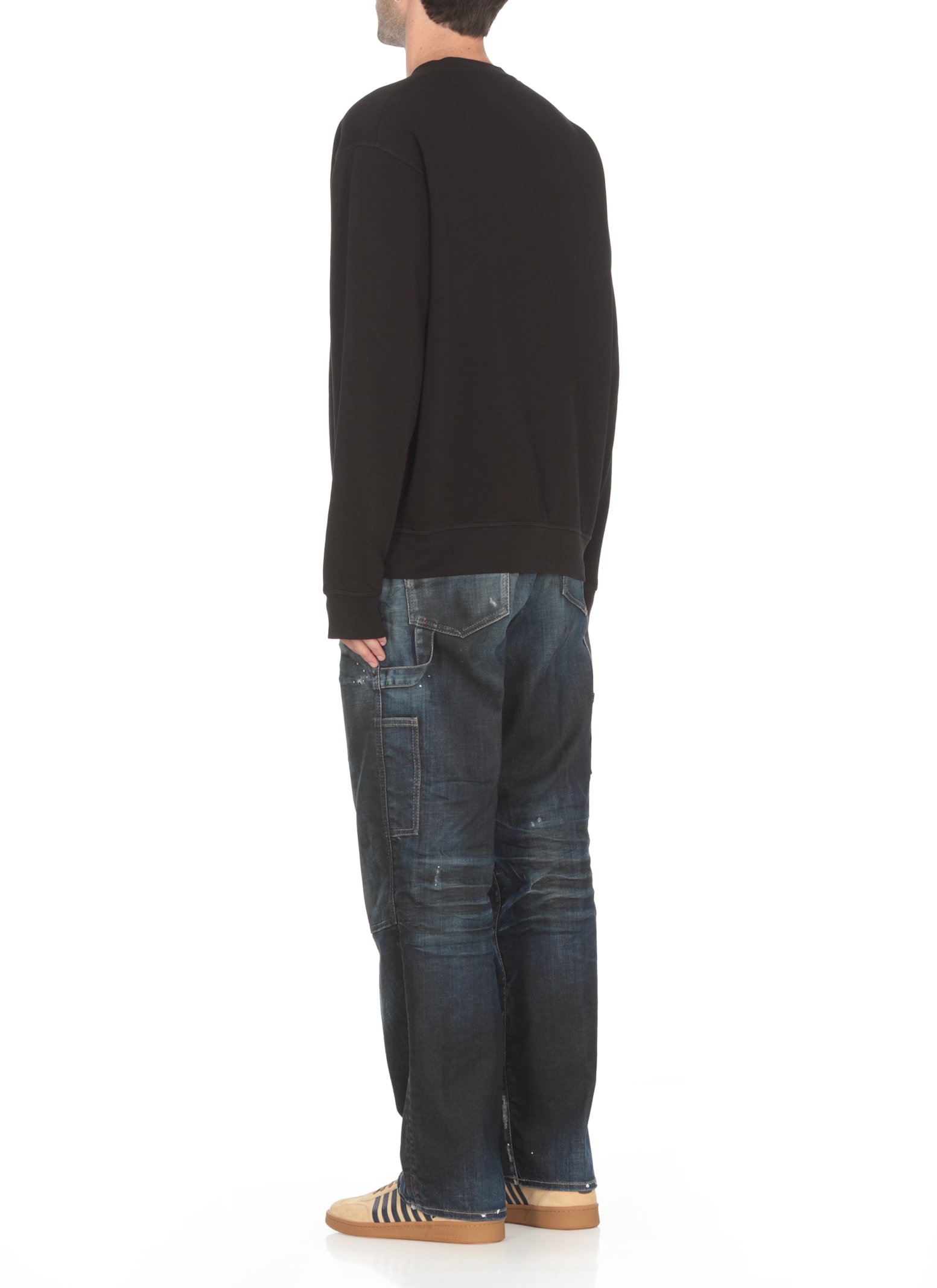 Dsquared2 Icon-print Crew Neck Sweatshirt In Black