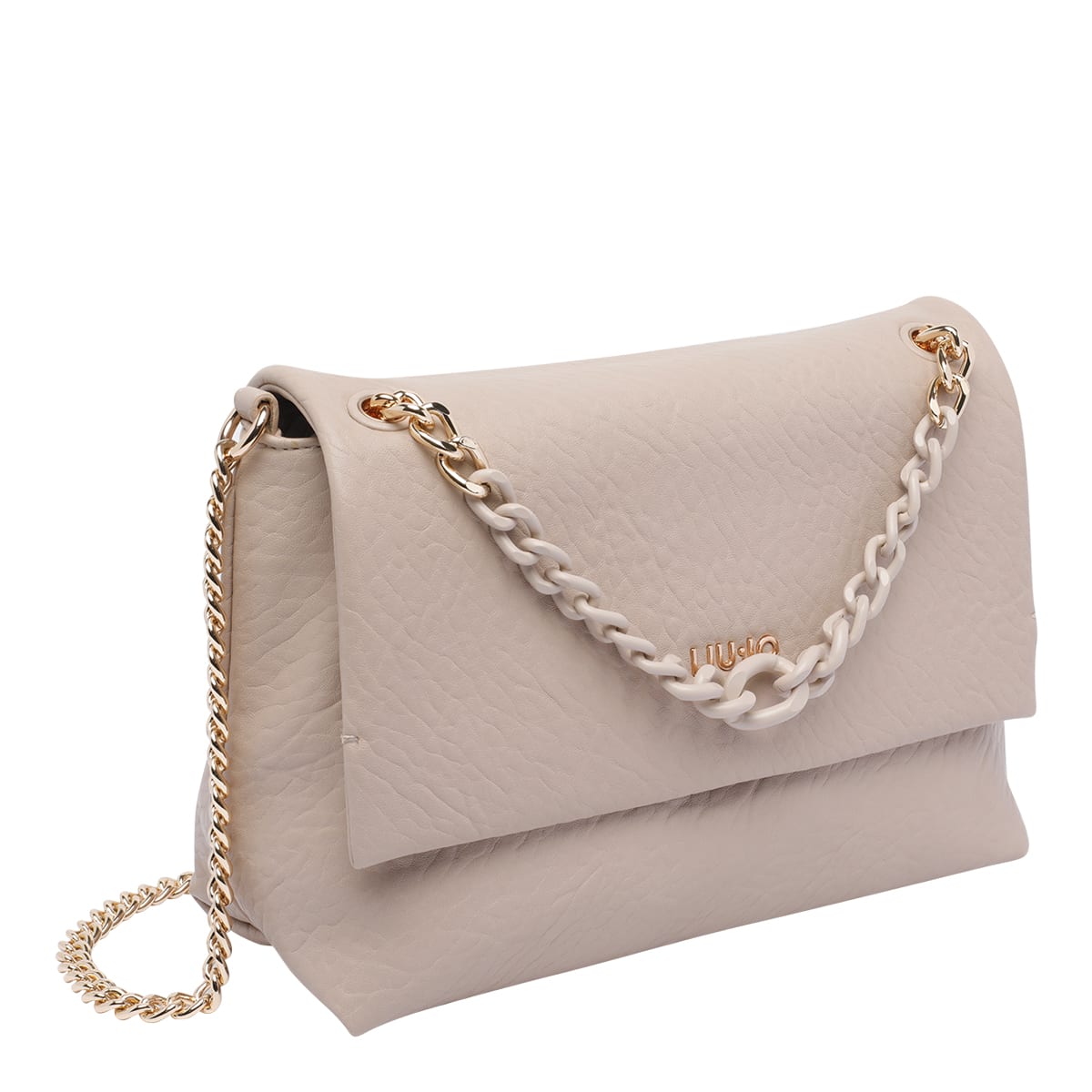 Liu •jo Versatile Backpack Featuring Chain Detail In Nude
