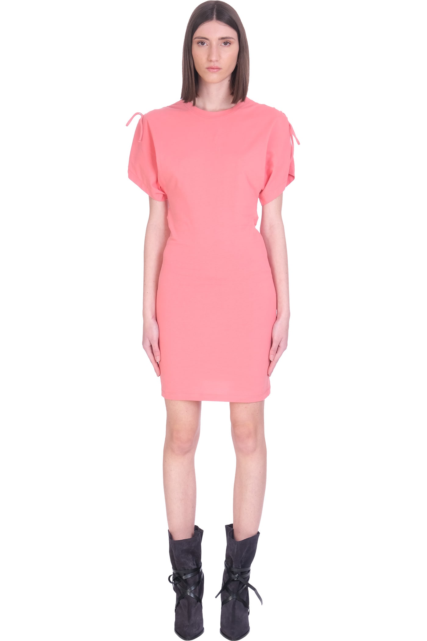 Isabel Marant Zarko Dress In Rose-pink Cotton
