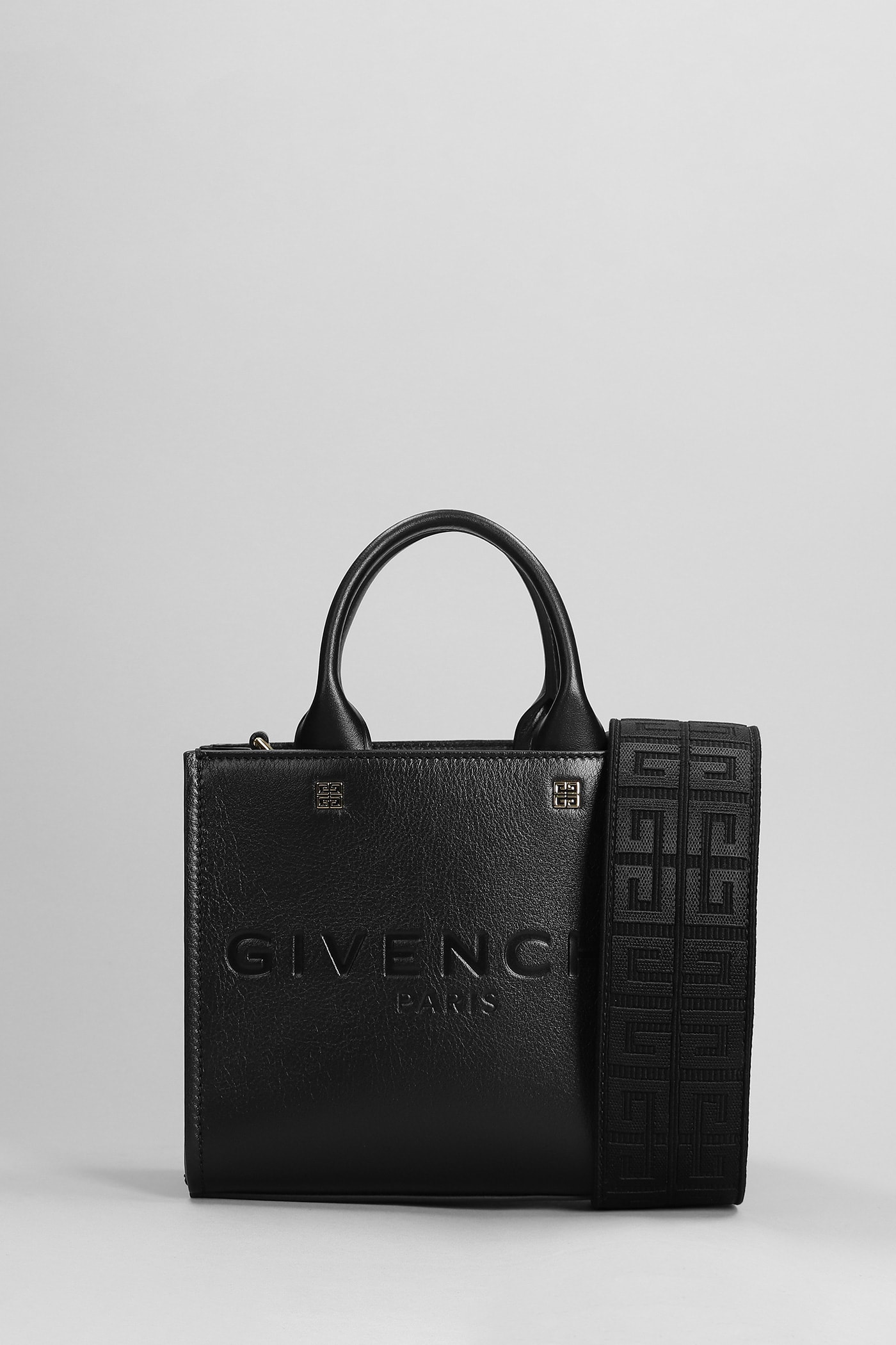 G-tote Mini Hand Bag In Black Leather