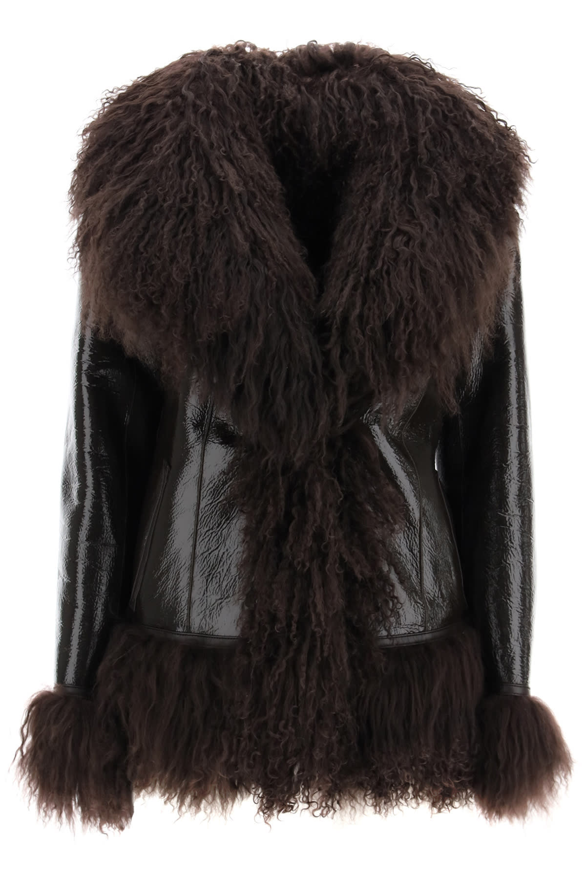 Saks Potts Shearling Coat With Fur