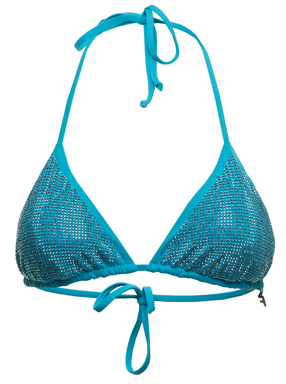 Fisico - Cristina Ferrari Fisico Womanss Rhinestone-embellished Turquoise Bikini Top