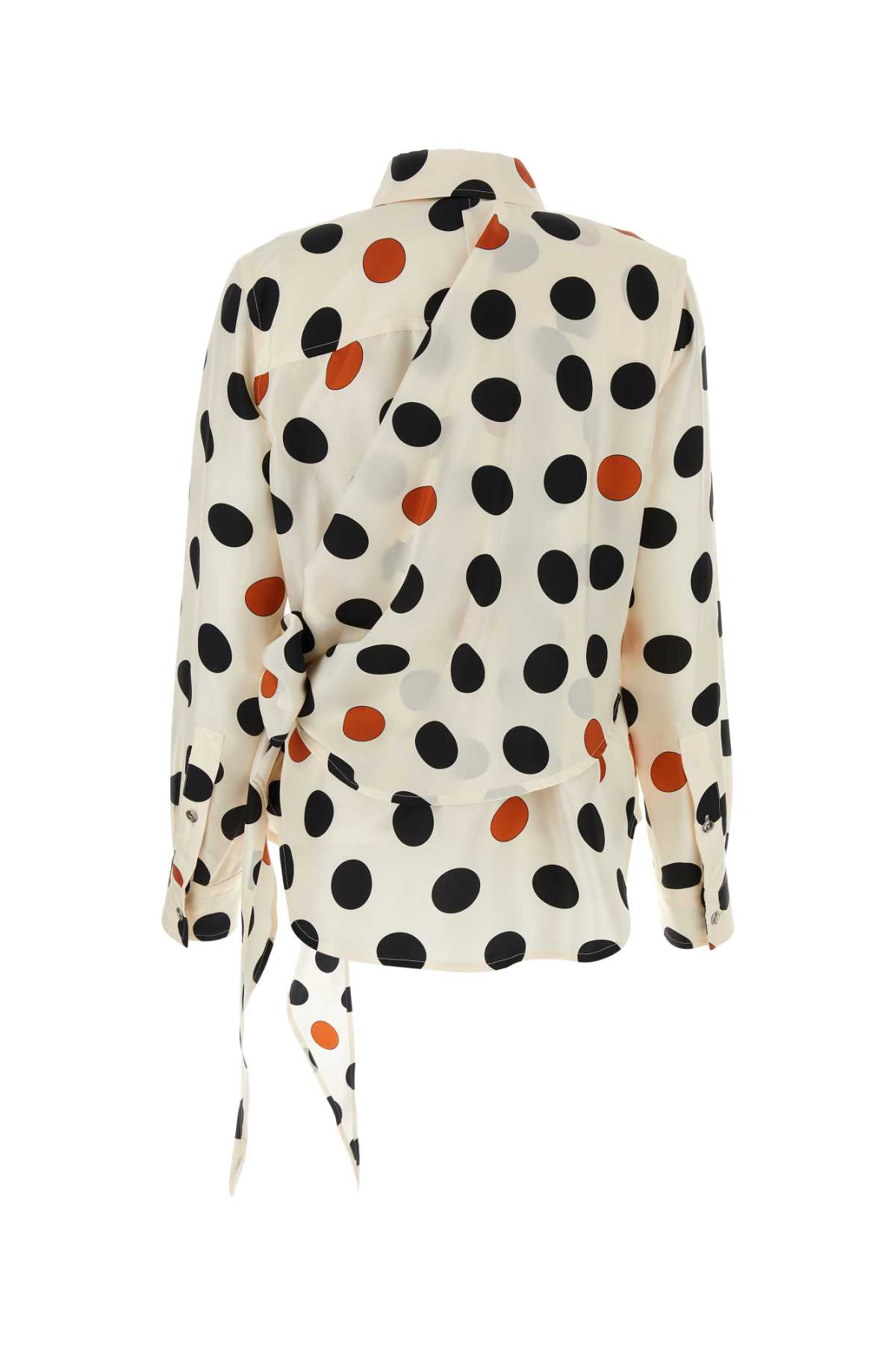 Shop Bottega Veneta Printed Silk Shirt In Creamblackrust