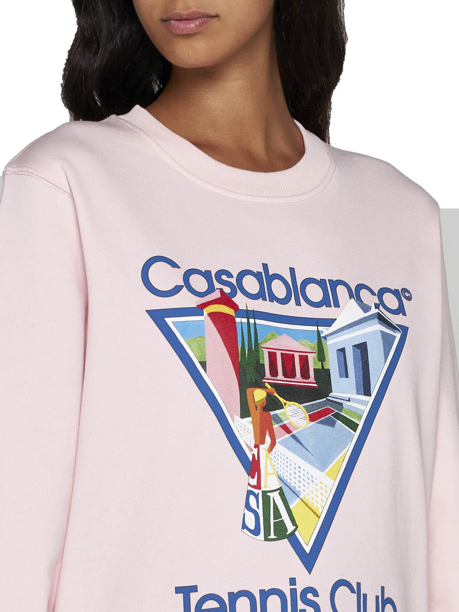 Casablanca La Joueuse Organic-cotton Sweatshirt In Pink | ModeSens