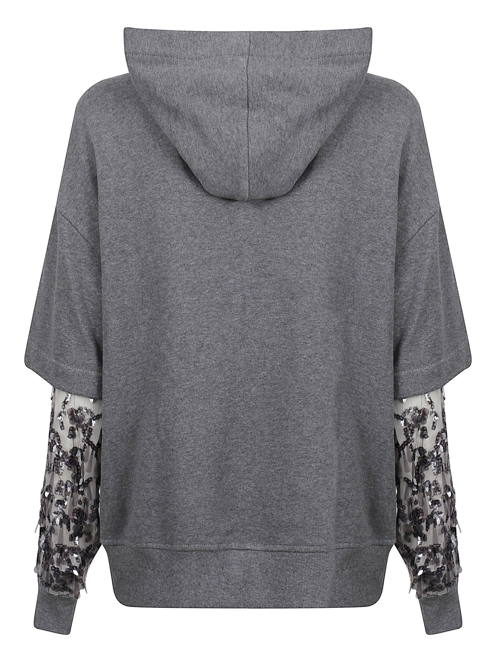 Brunello Cucinelli Hooded Zip Jacket In Gray