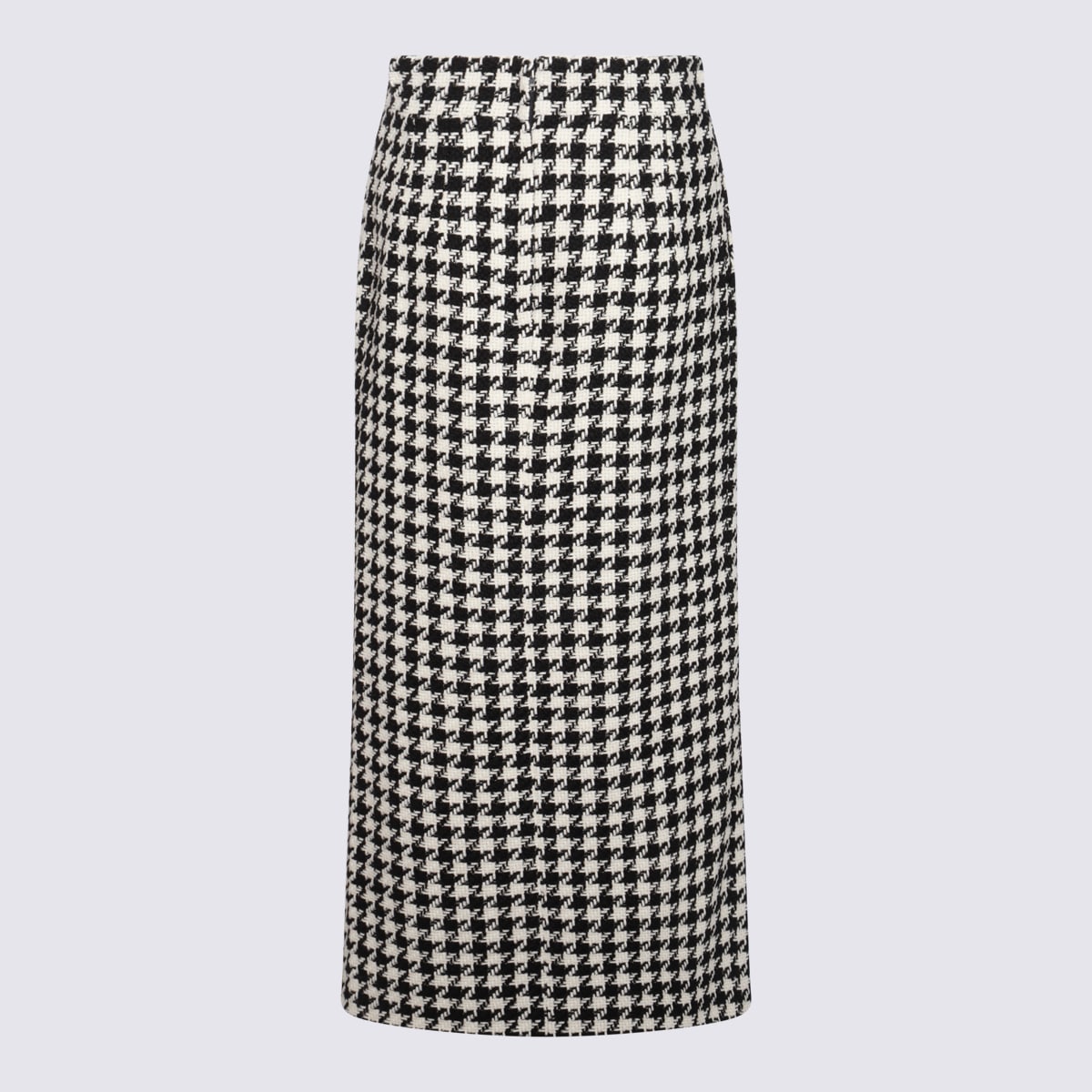 Shop Dolce & Gabbana Black And White Wool Skirt In Tartan