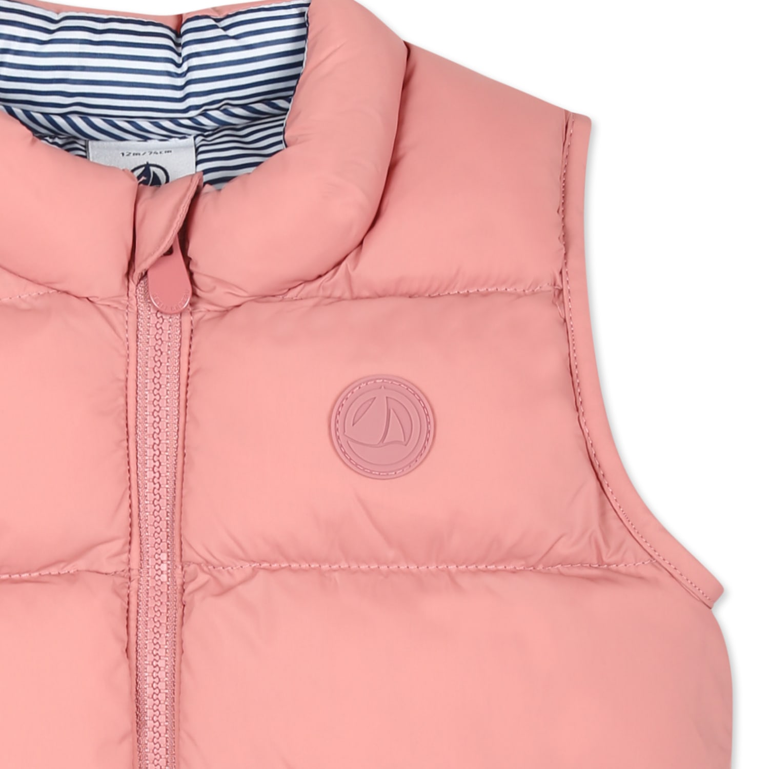 Petit Bateau Pink Vest For Baby Girl With Logo In Pink