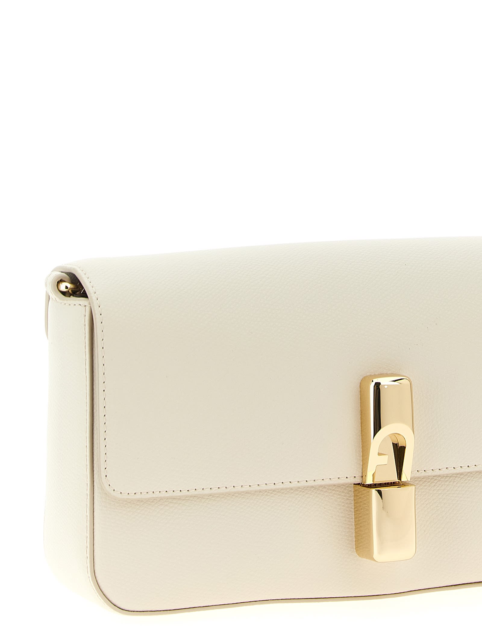 Furla Iride Small Cream Leather Crossbody Bag In White