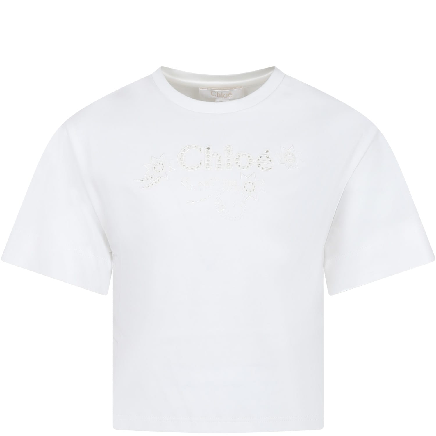 Chloé Kids' White T-shirt For Girl With Logo