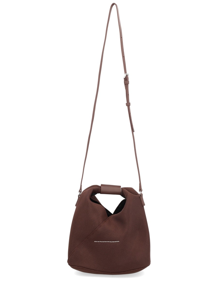 Mm6 Maison Margiela Triangular Design Crossbody Bag With Adjustable Strap In Brown