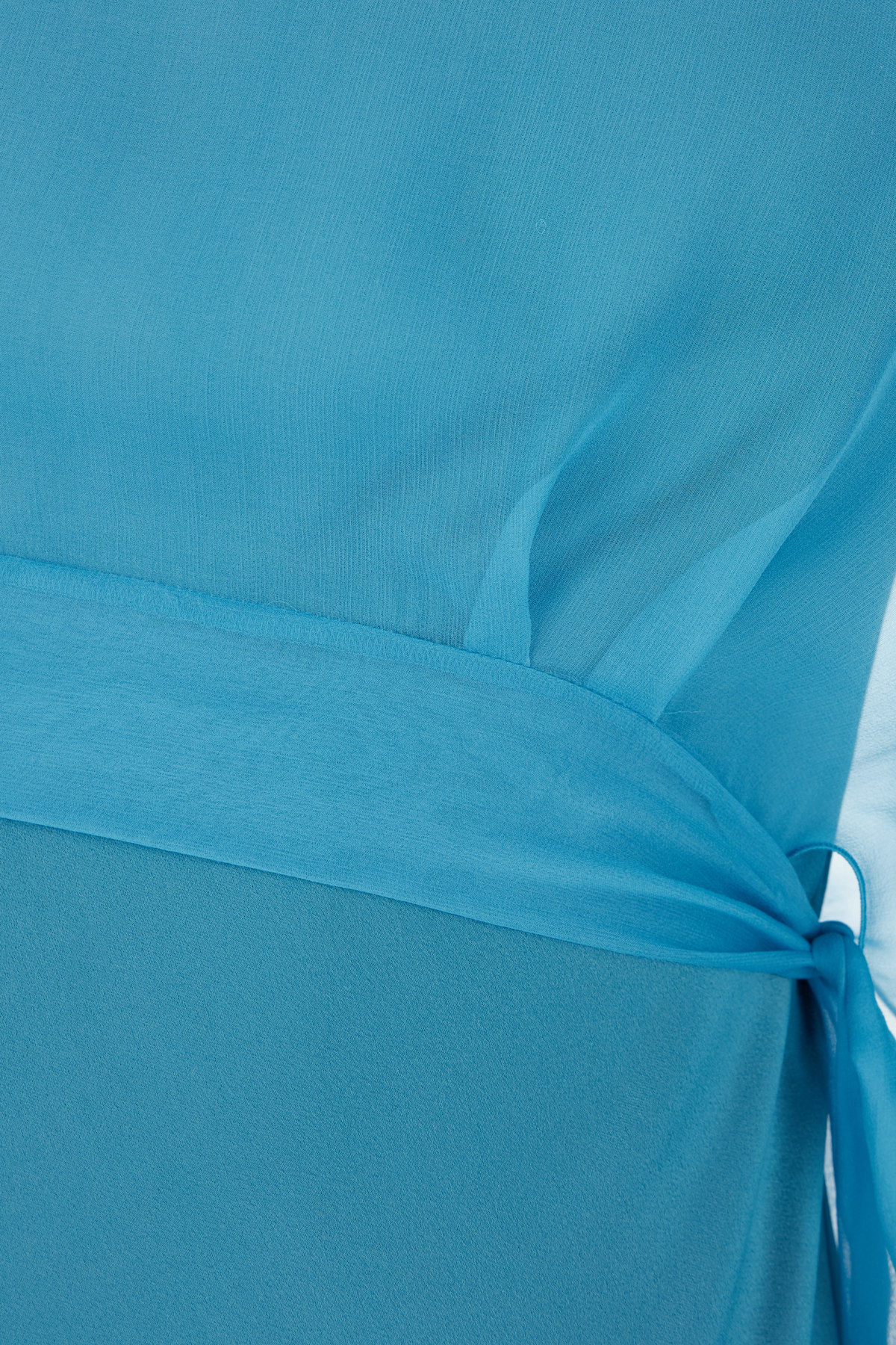 Alberta Ferretti Blue Long Dress With Layered Design And Upper Cape In Silk Blend Woman
