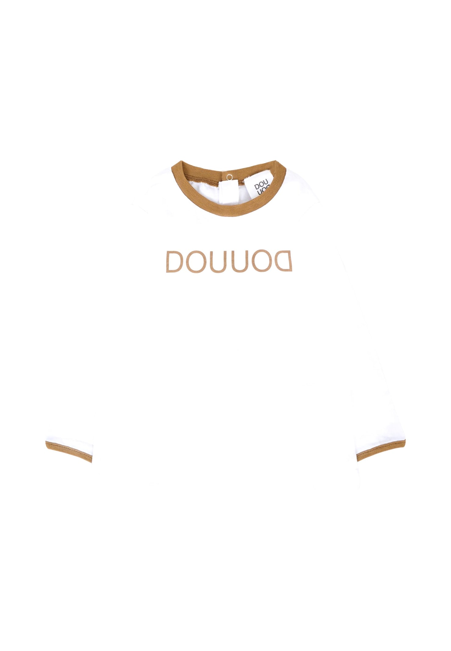 Douuod White T-shirt For Baby Girl With Logo In White