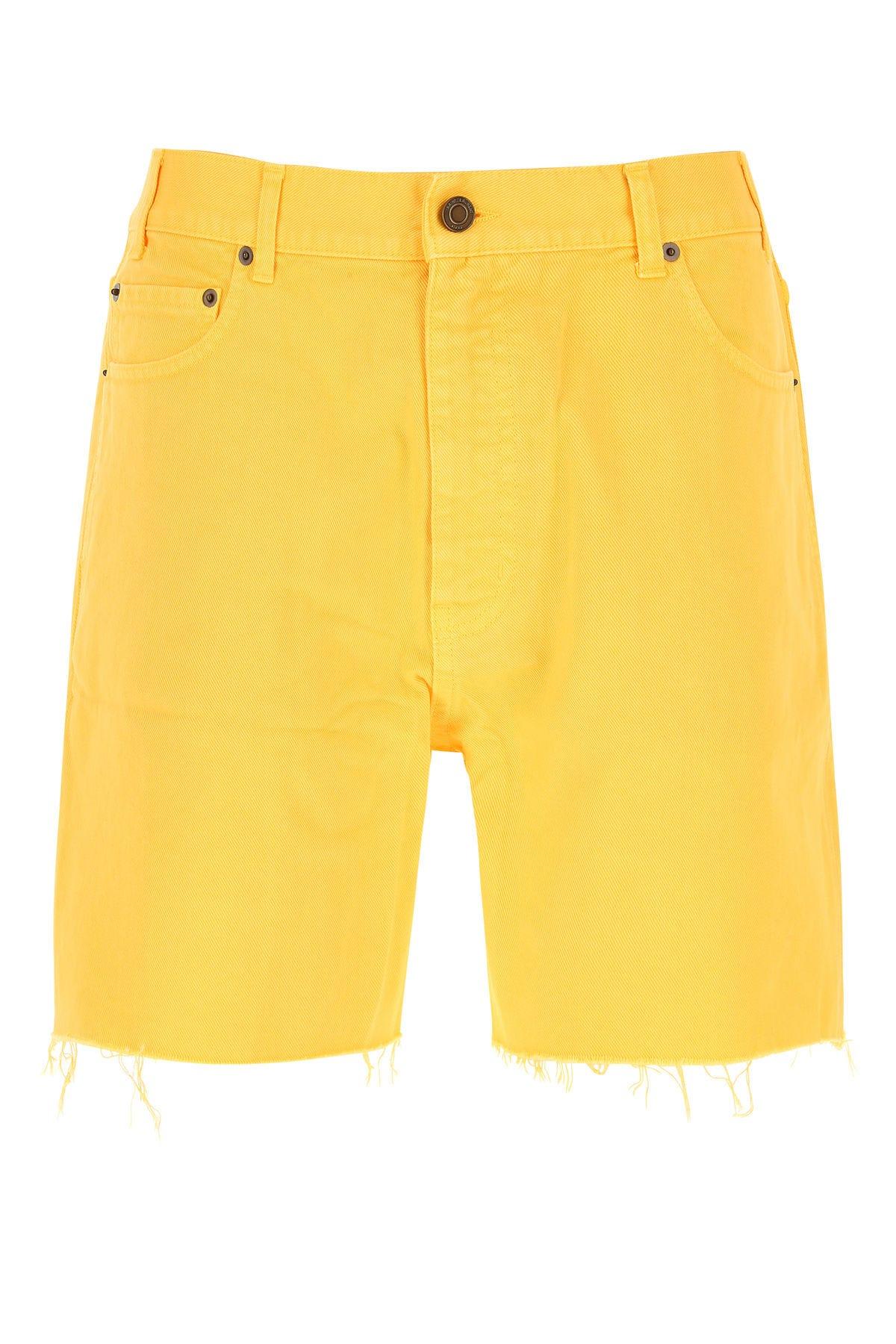 Saint Laurent Yellow Denim Bermuda Shorts