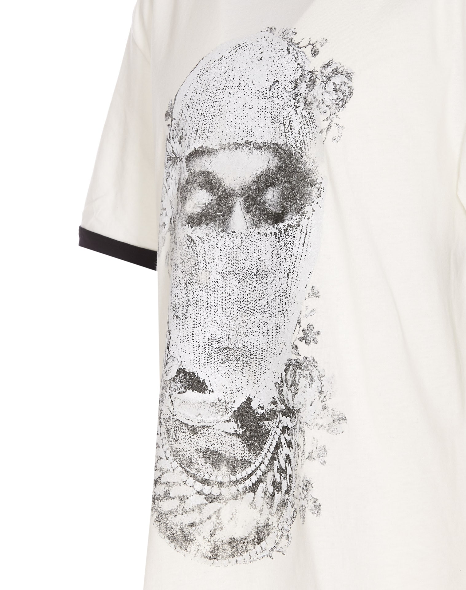 Shop Ih Nom Uh Nit Mask Roses Distressed Print And Logo T-shirt In White