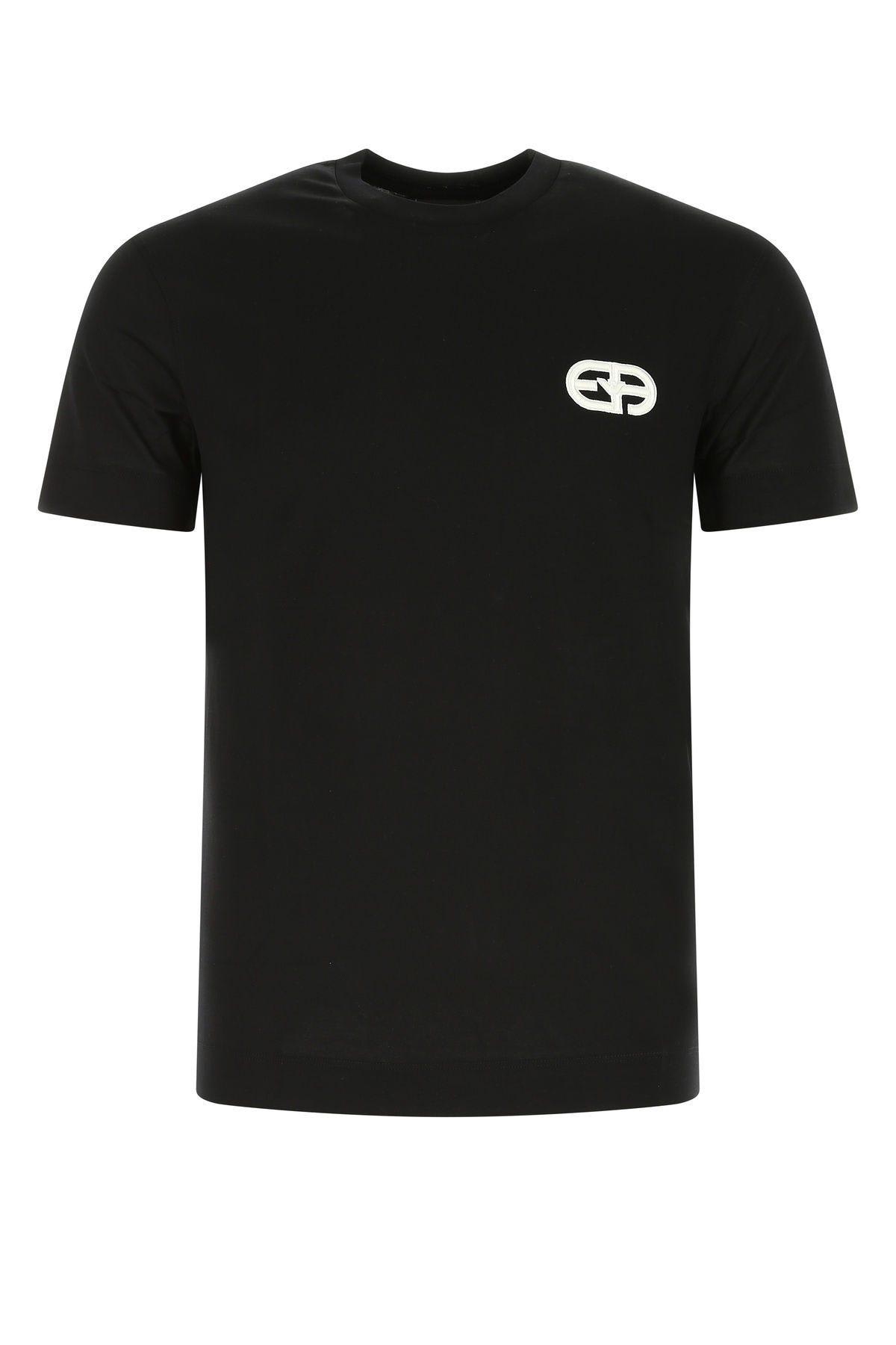 Emporio Armani Black Lyocell Blend T-shirt