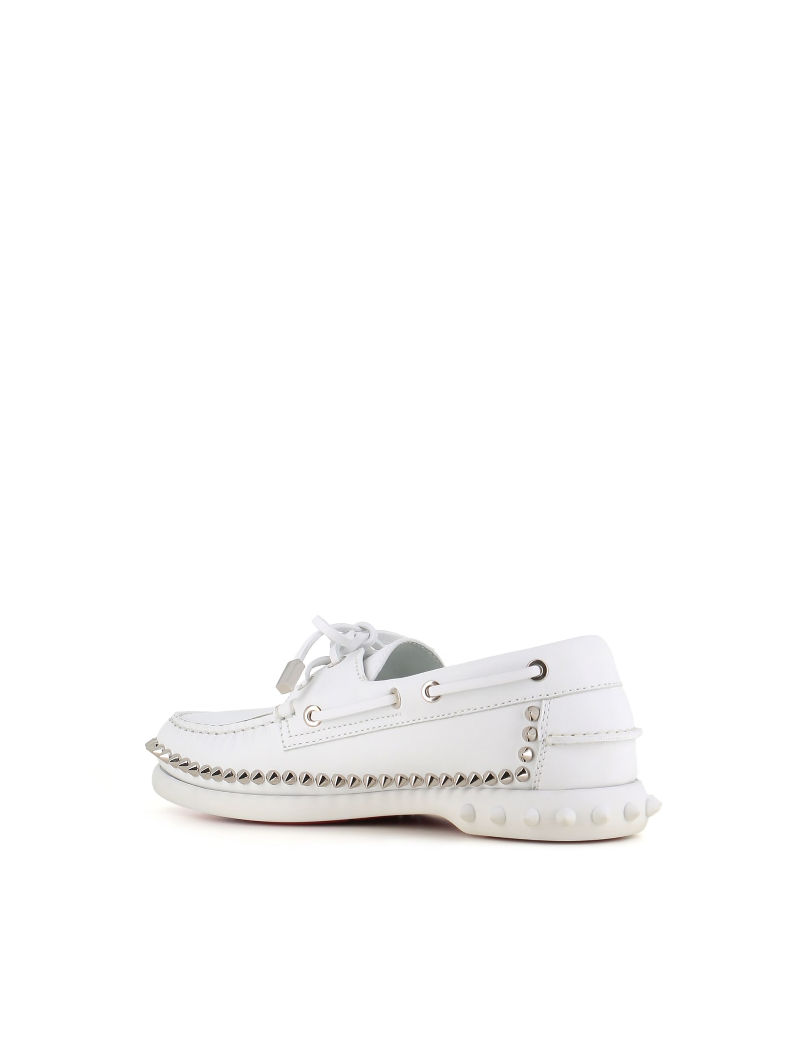 Shop Christian Louboutin Boat Loafer Gerockel In Bianca