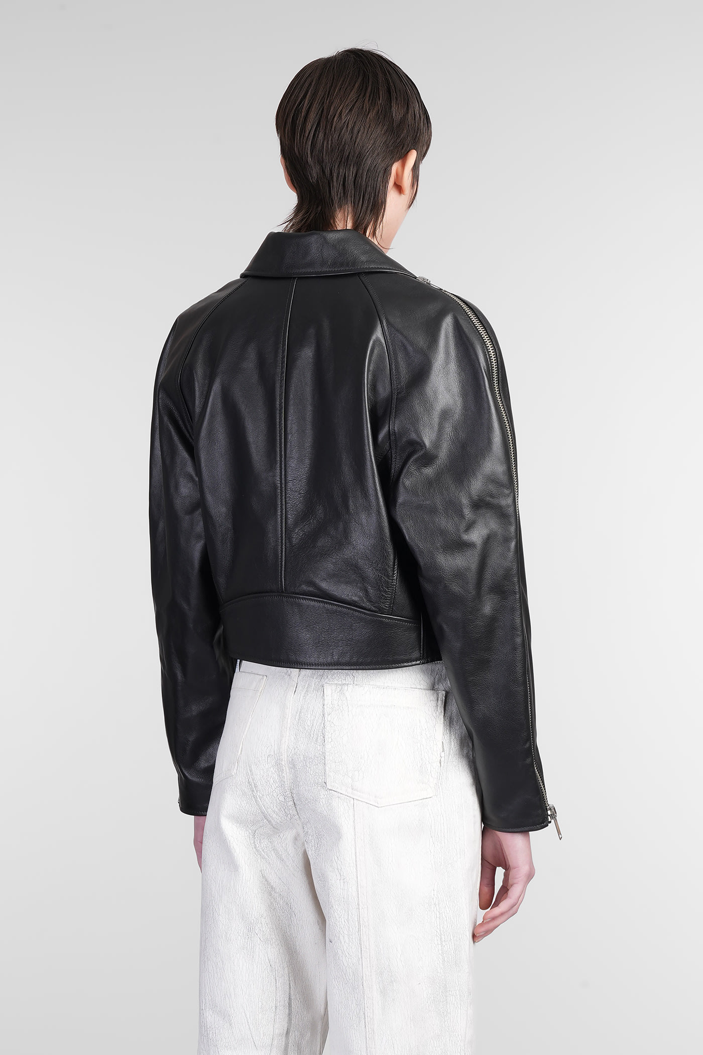 Halfboy Biker Jacket In Black Leather