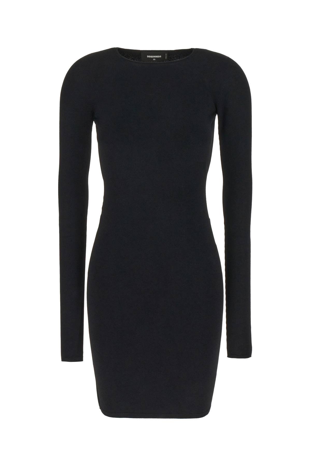 Shop Dsquared2 Black Viscose Blend Mini Dress In 900