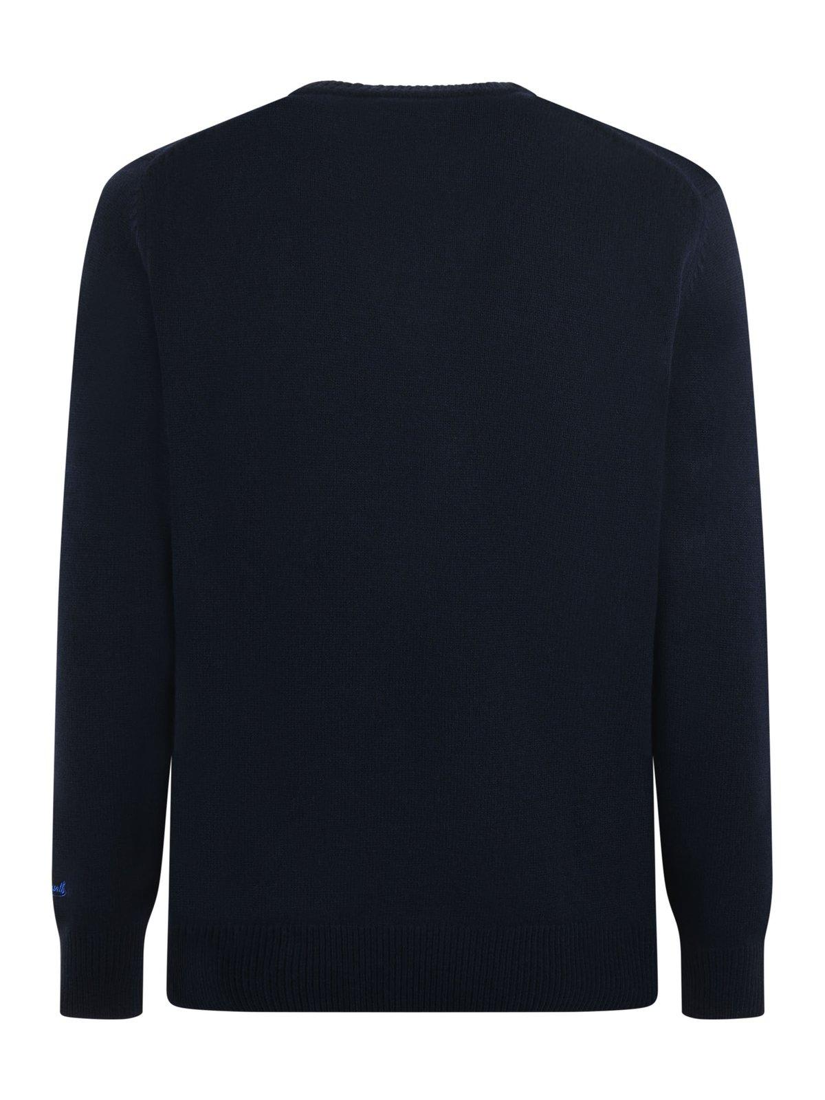Mc2 Saint Barth Crewneck Long-sleeved Jumper In Blue